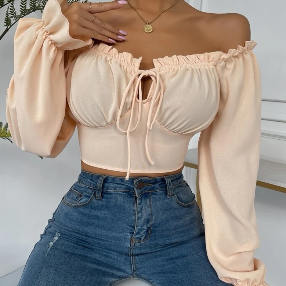 cute apricot crop top